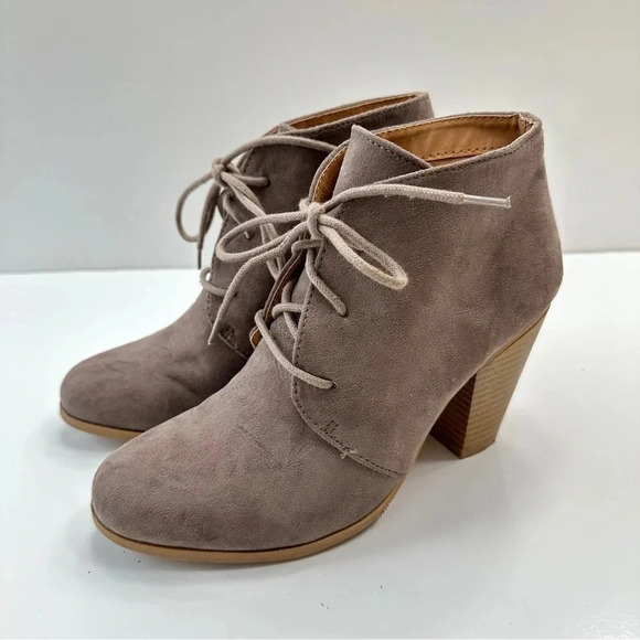 Maurices‎ Heeled Boots Faux Suede Lace Up Daphne Women’s Size 7 Brown - Picture 1 of 9